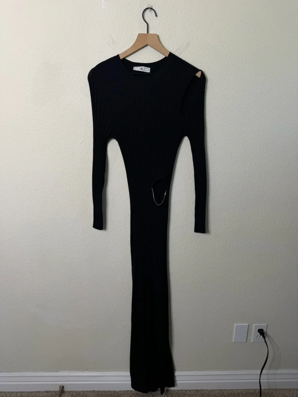ITMFL In the Mood For Love Robe Galan Maxi Dress Black‎ Knit Womens Size L